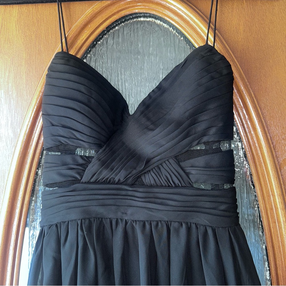 Adrianna Papell/ Hailey Logan Black Strapless Dress 5/6 homecoming wedding - Picture 2 of 5
